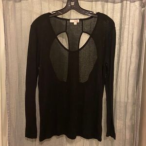 LNA black backless cutout sweater